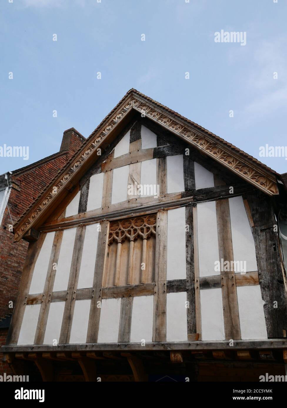 Restaurierung des historischen denkmalgeschützten Gebäudes 31 High Street Droitwich Stockfoto