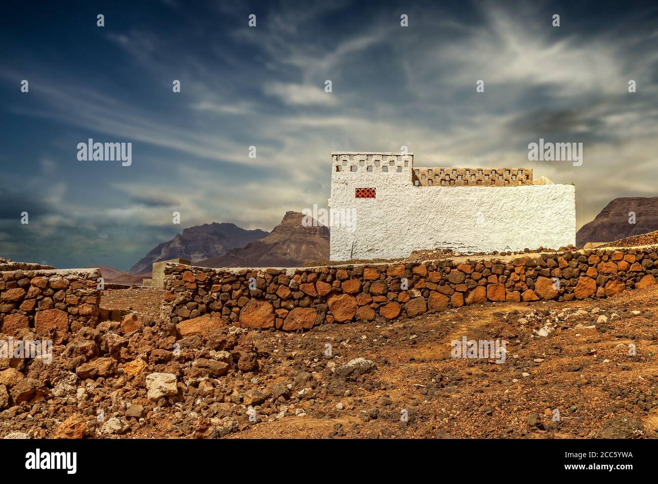 Fischerhütte auf der isla Sao Vicennte auf den kaper Verde Inseln Stockfoto