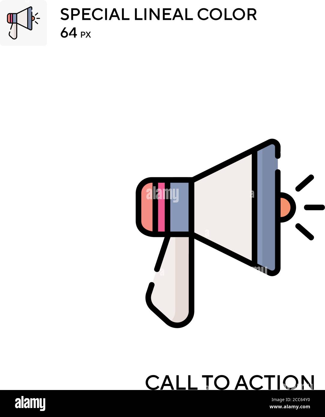 Call-to-Action soecial lineal Farbe Vektor-Symbol. Illustration Symbol Design Vorlage für Web mobile UI-Element. Stock Vektor