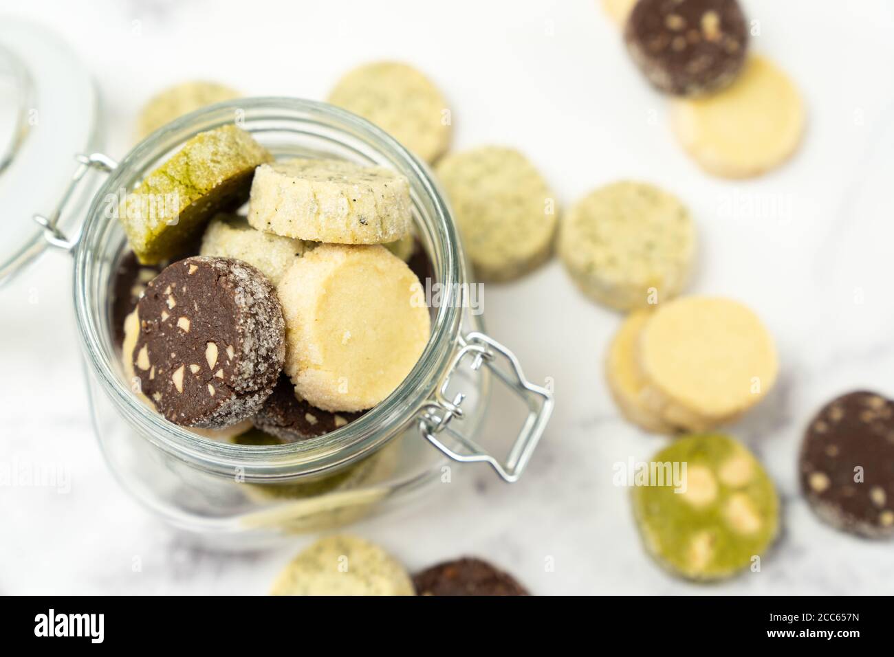 Verschiedene Geschmacksrichtungen französische Diamantkeks Stockfoto