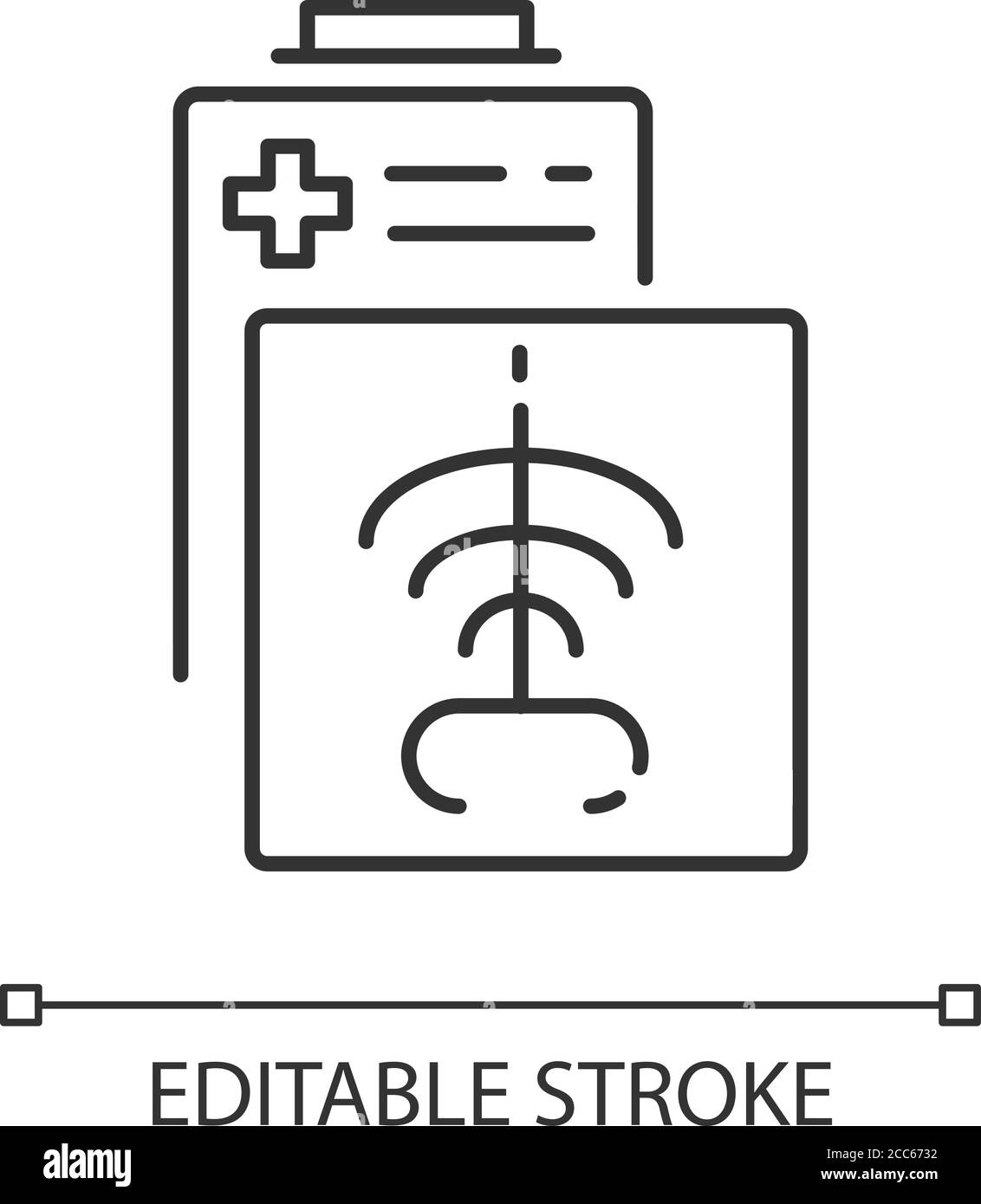 Lineares Symbol für die Röntgenabteilung Stock Vektor