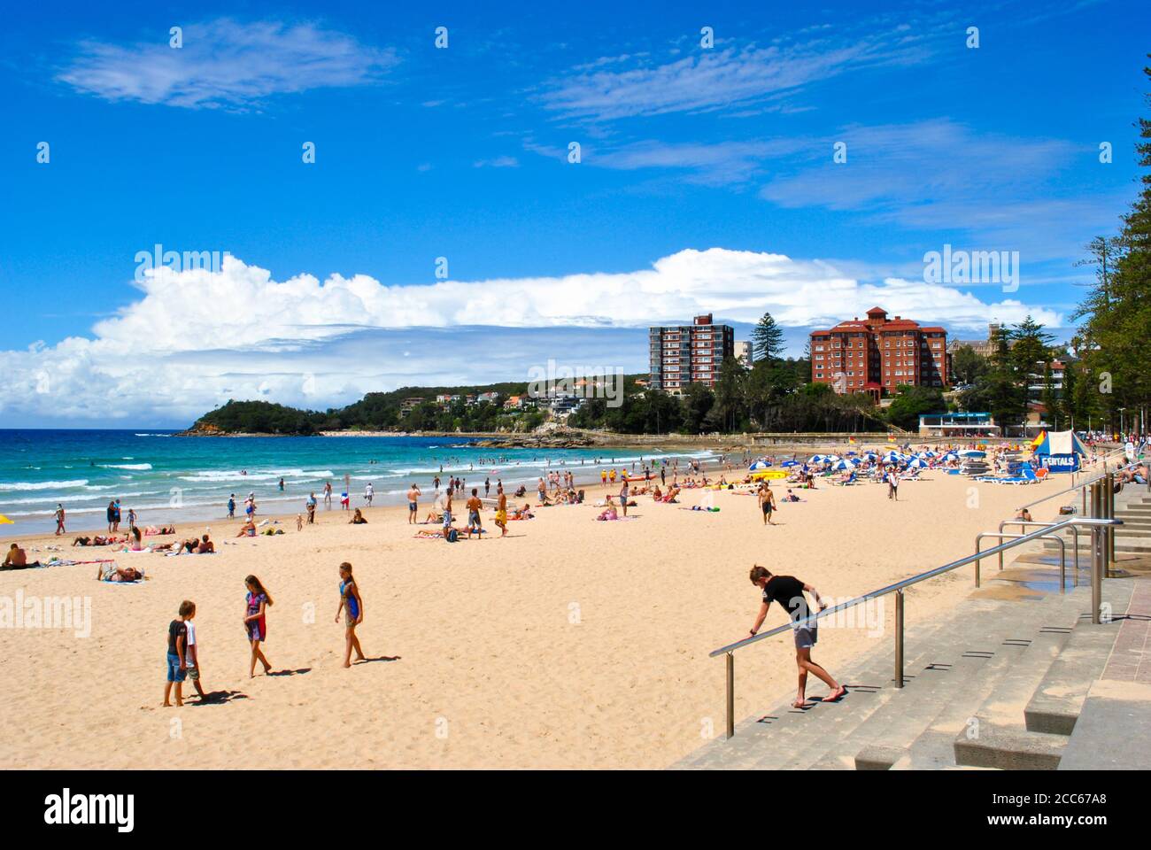 Manly Beach im Sommer Stockfoto