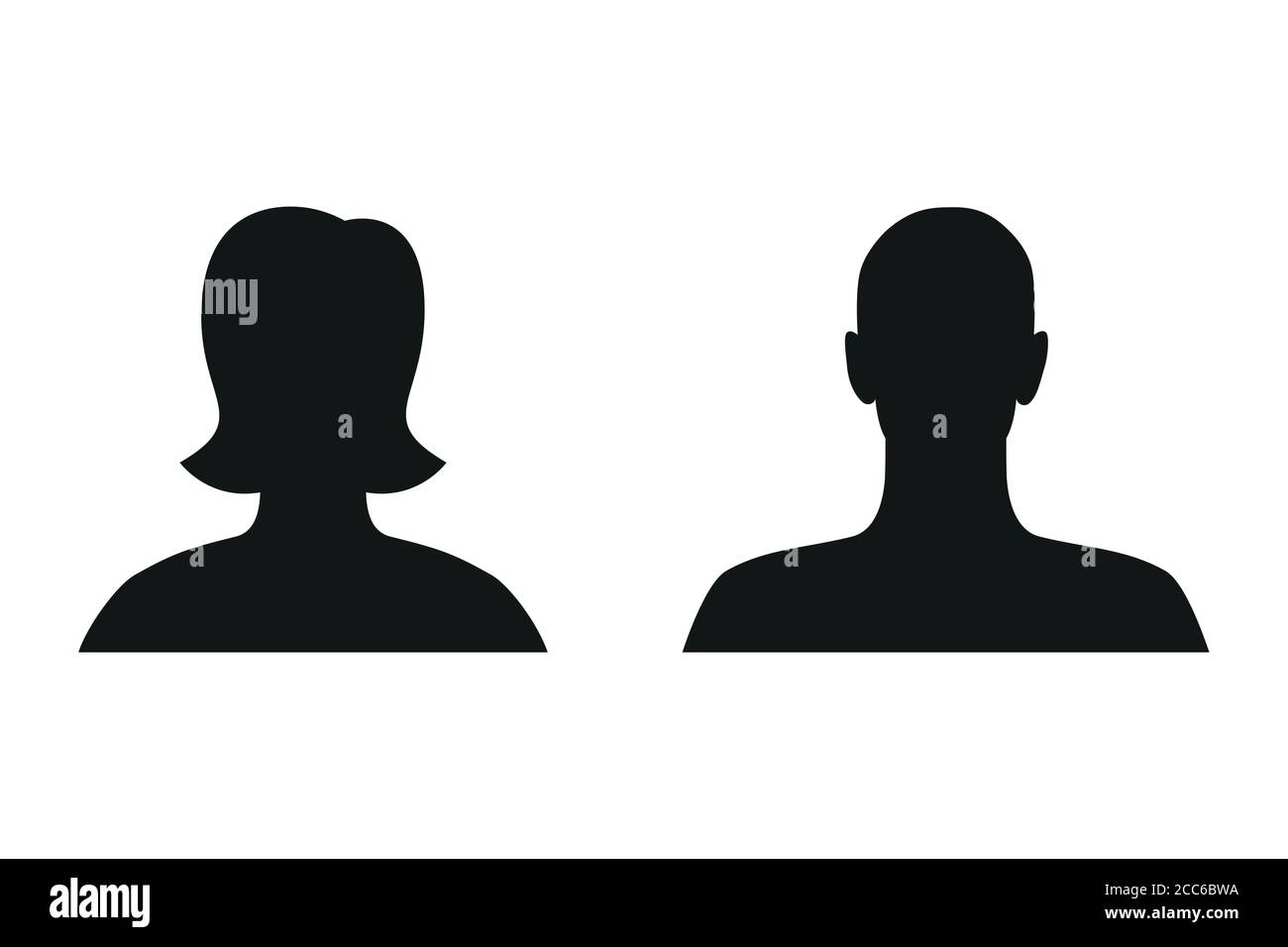 Silhouette Frau und Mann isoliert auf weißem Hintergrund Vektor-Illustration EPS10 Stock Vektor