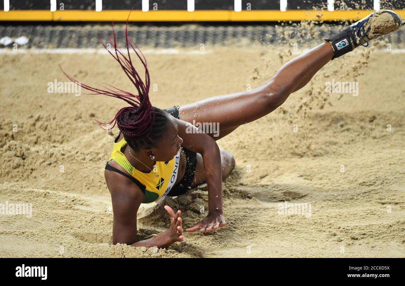 Chanice Porter (Jamaika). Weitsprung Frauen endgültig. IAAF Leichtathletik WM, Doha 2019 Stockfoto