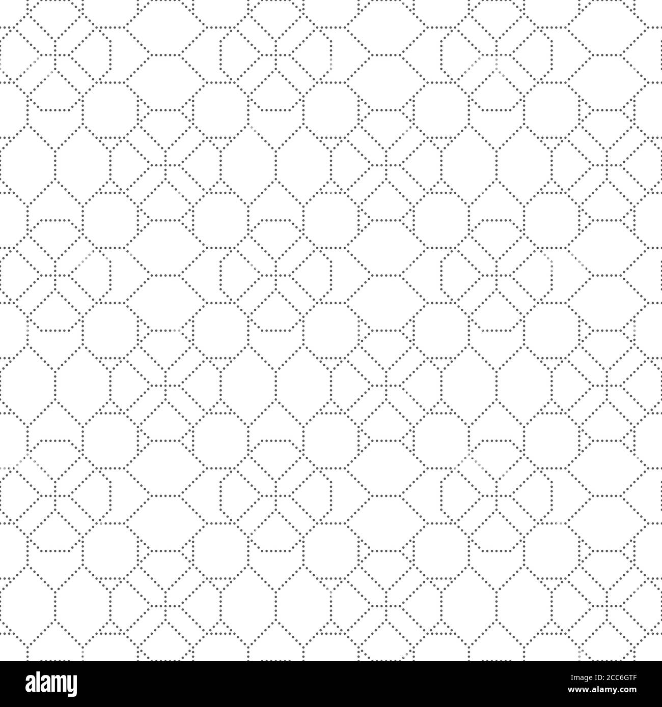 Nahtloses Muster.Moderne stilvolle Textur mit regelmäßig wiederholenden geometrischen Formen, kleinen Punkten, gepunkteten Sechsecken, Polygonen. Vektor-Element von Graphica Stock Vektor