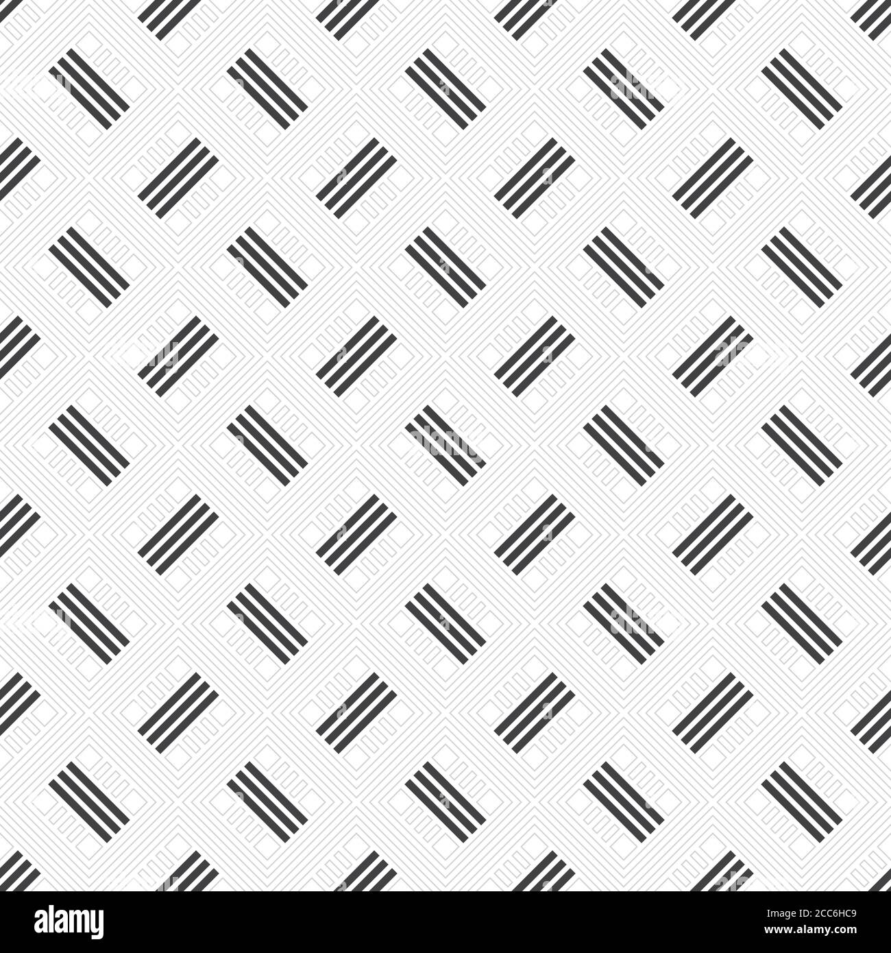 Nahtloses Muster. Moderne, stilvolle Textur mit dünnen Linien. Regelmäßig wiederholendes geometrisches gefliestes Gitter mit Rauten, Diamanten, Streifen. Vektorelement Stock Vektor