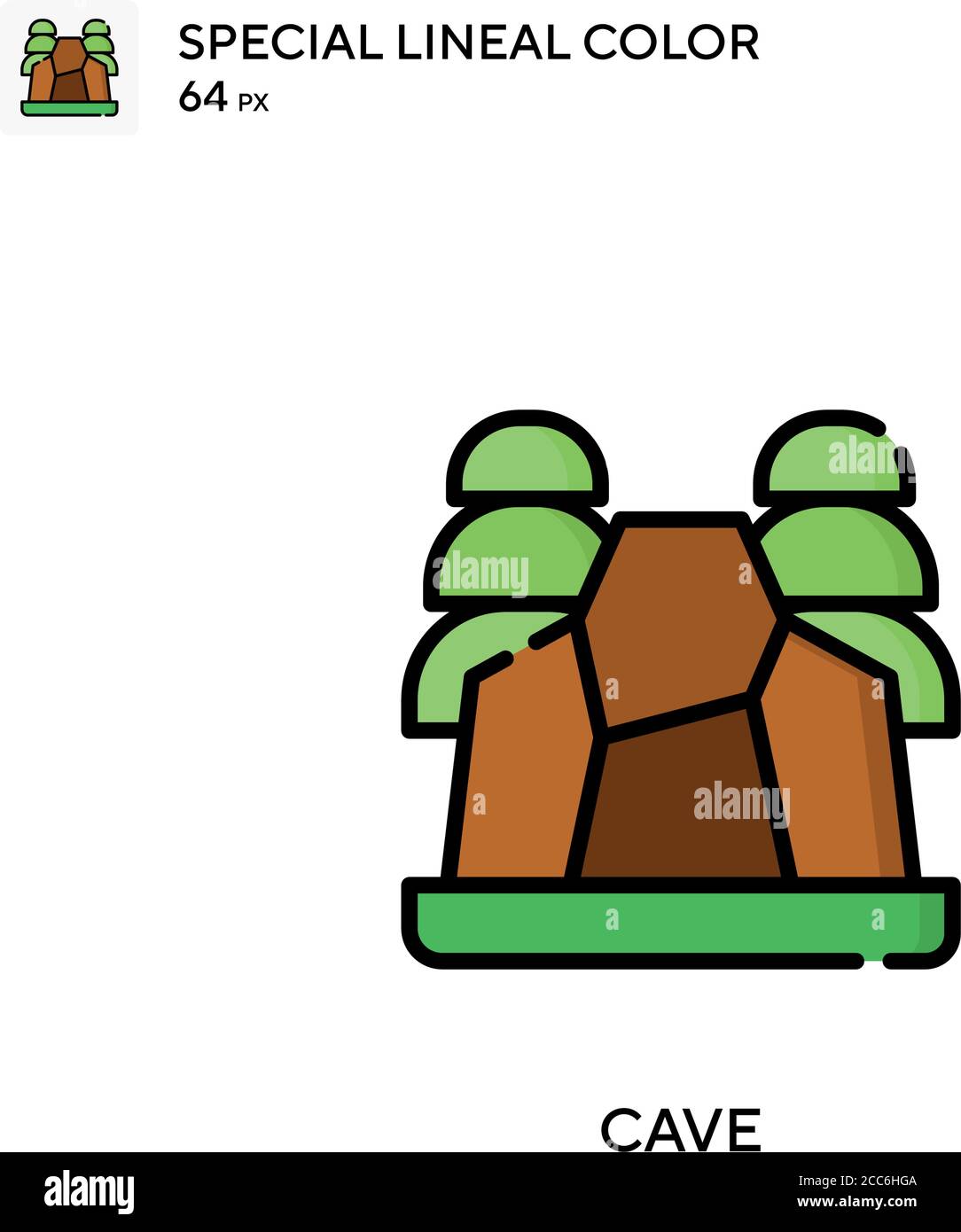 Cave Soecial Lineal Farbe Vektor-Symbol. Illustration Symbol Design Vorlage für Web mobile UI-Element. Stock Vektor
