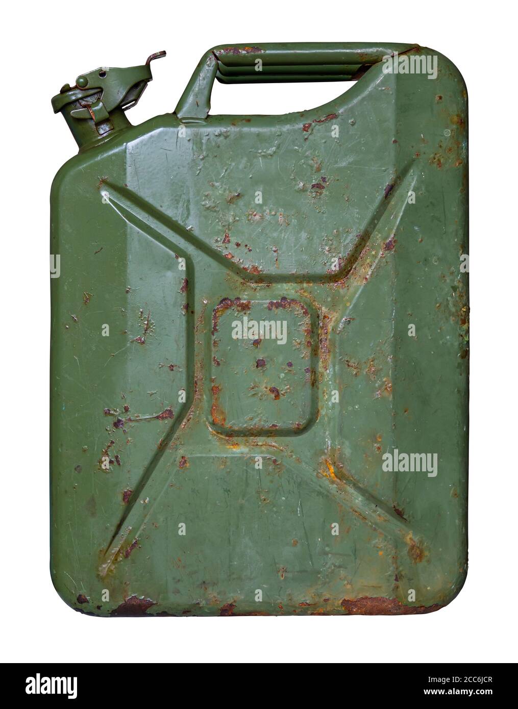 Alte rostige Benzinkanister mit Deckel isoliert auf weiss Stockfotografie -  Alamy