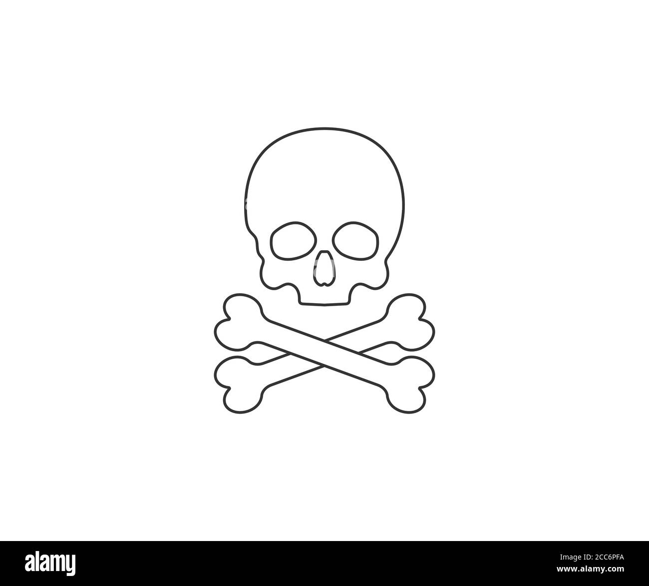 Totenkopf, Knochen, halloween-Symbol. Vektor-Illustration, flaches Design Stock-Vektorgrafik - Alamy