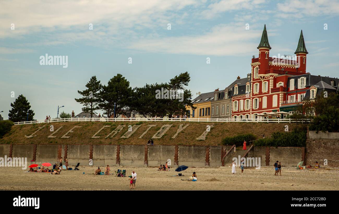 Le Crotoy Plage, Baie de Somme Stockfoto