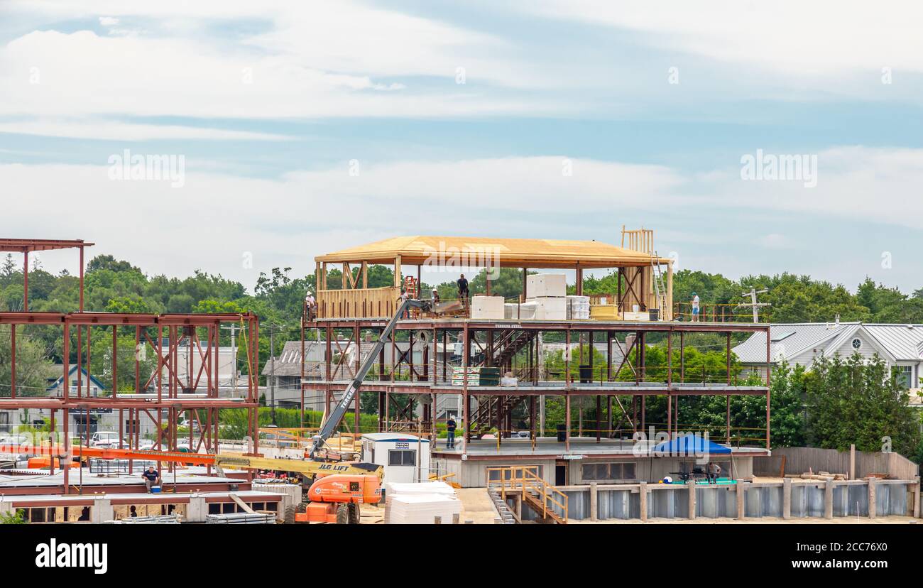 2 West Water Street im Bau in Sag Harbor, NY Stockfoto