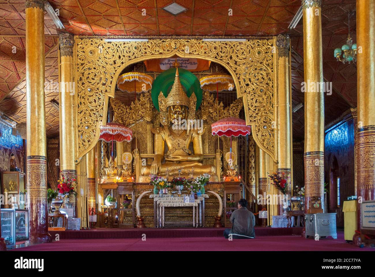 Der Mahamyatmuni Buddha, Kengtung, Shan Staat, Myanmar Stockfoto