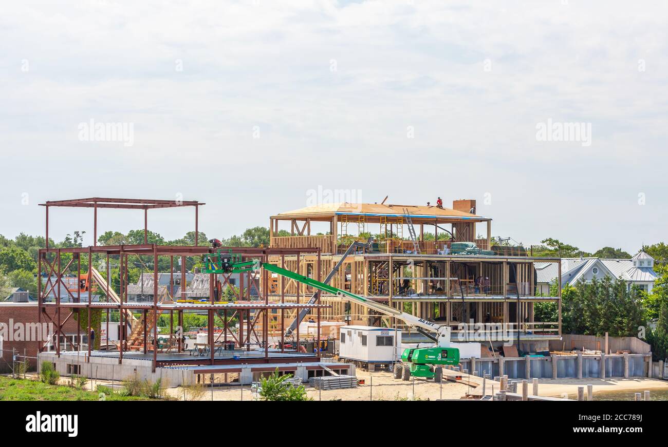 2 West Water Street im Bau in Sag Harbor, NY Stockfoto