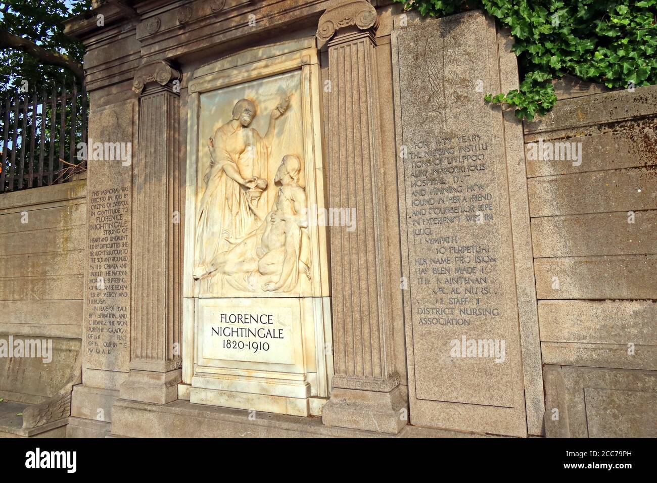 Florence Nightingale Memorial Liverpool, Upper Parliament Street, Merseyside, England, Großbritannien - 1820-1910 Stockfoto