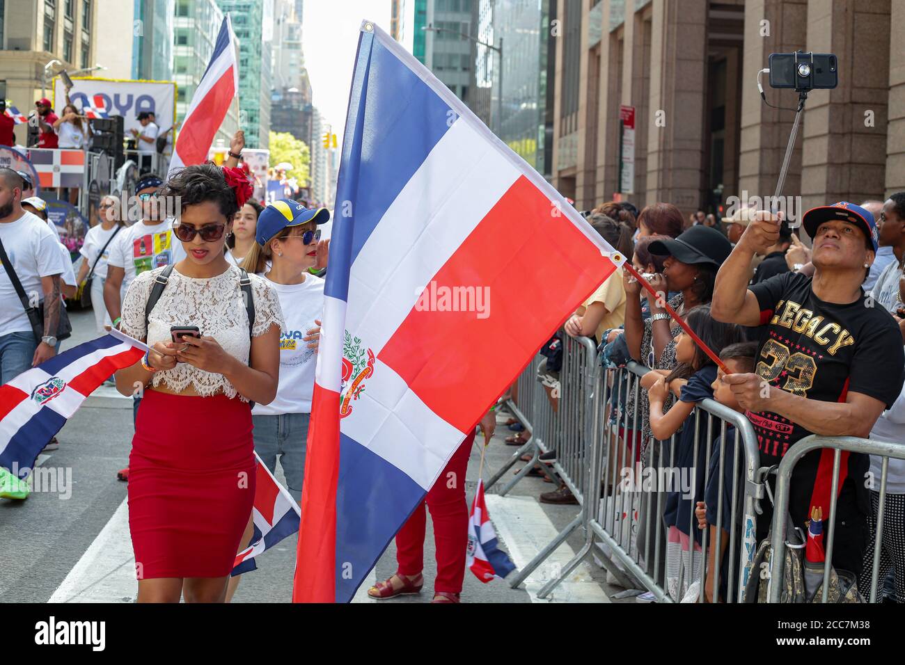 Dominikanische Day Parade in der Innenstadt von New York City. Stockfoto