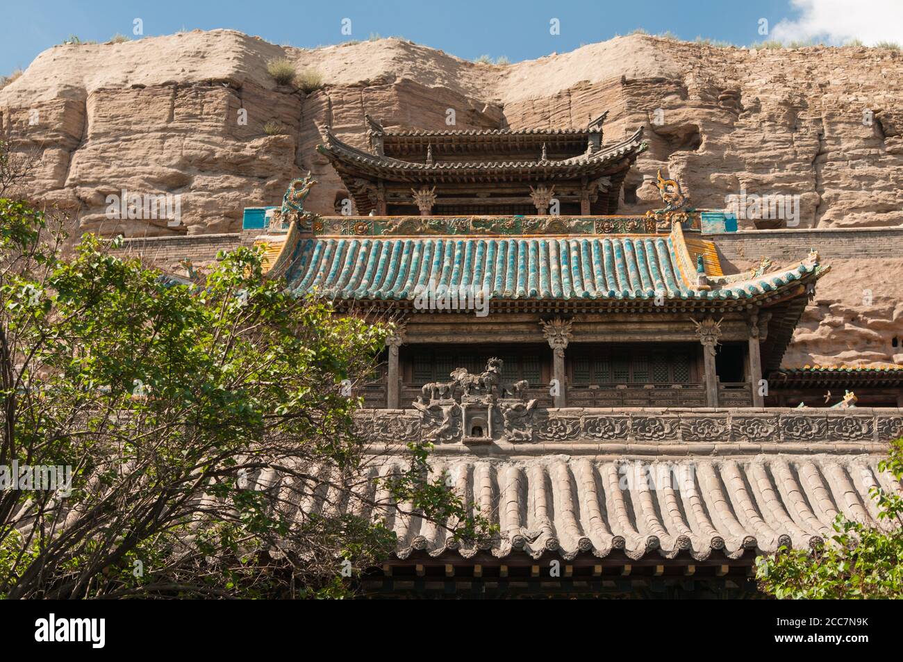 Chinesischer Tempel in Höhlen in Datong China in traditionellem chinesisch Stil Stockfoto
