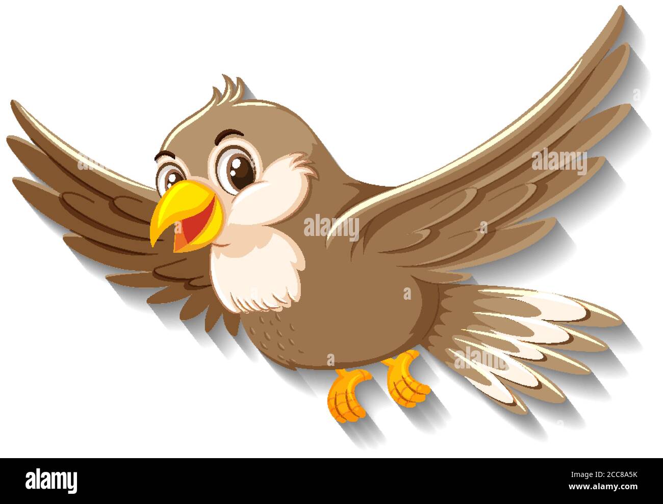 Niedliche Sperling Vogel Cartoon Figur Illustration Stock Vektor