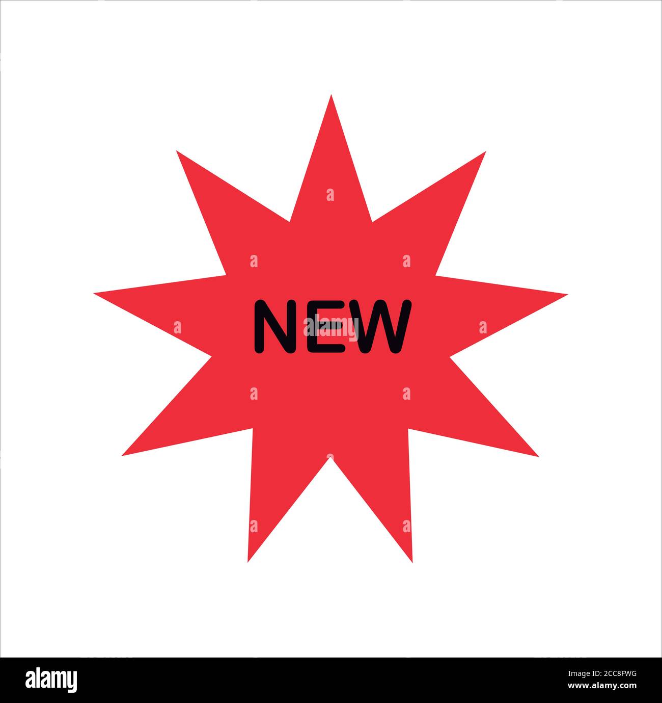 Neues Special Offer Icon .Red Star Template auf weißem Hintergrund. Stock Vektor