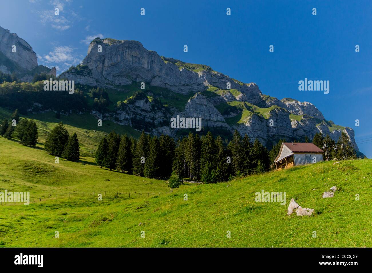 Schöne Erkundungstour durch die Appenzeller Berge in der Schweiz. - Appenzell/Alpstein/Schweiz Stockfoto