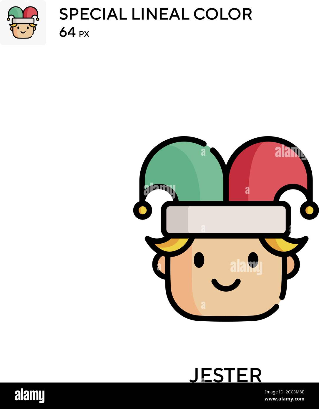 Jester spezielles lineales Farbvektorsymbol. Illustration Symbol Design Vorlage für Web mobile UI-Element. Stock Vektor
