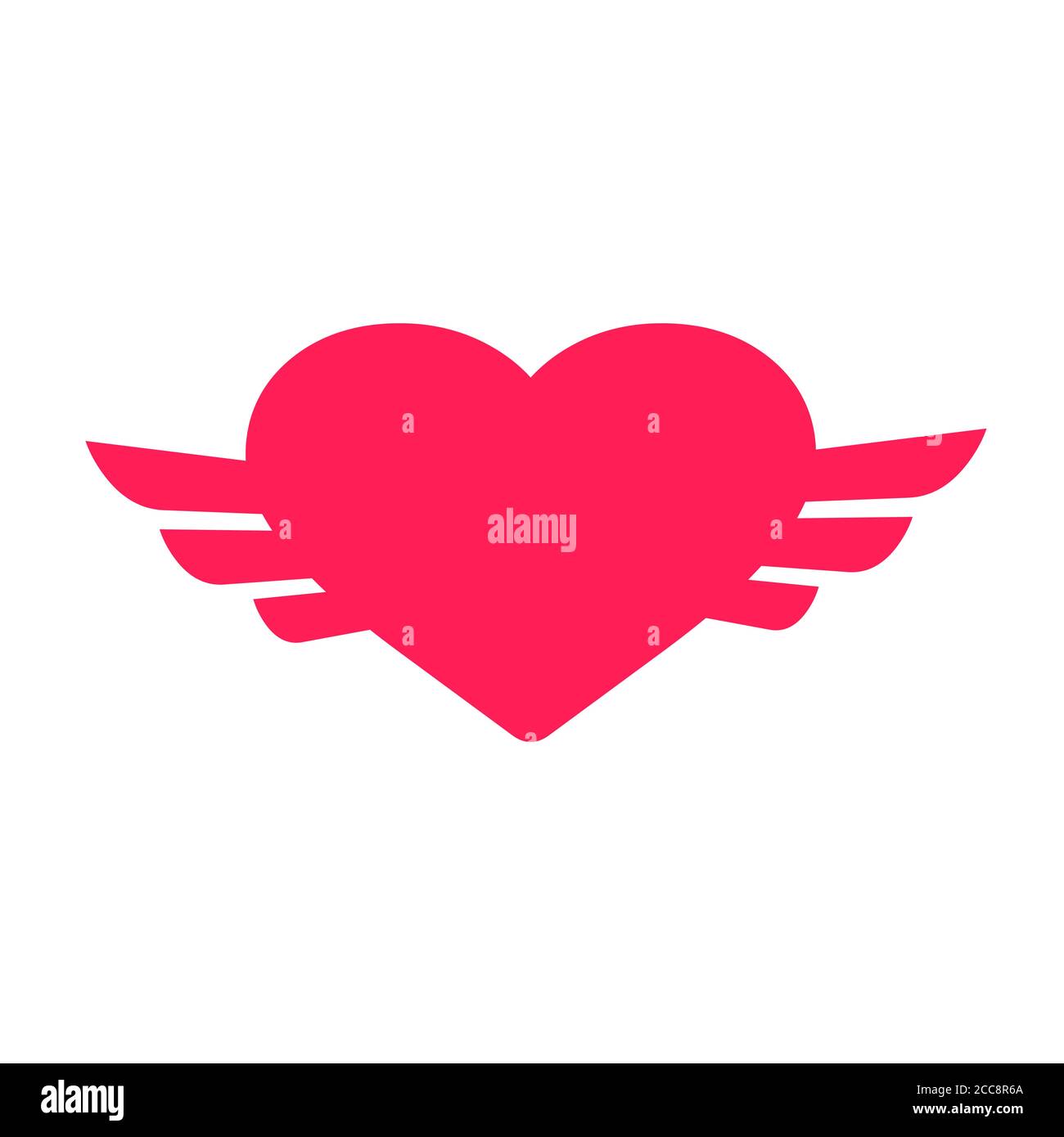 Fliegendes Herz Illustration Vektor Logo Design. Stock Vektor