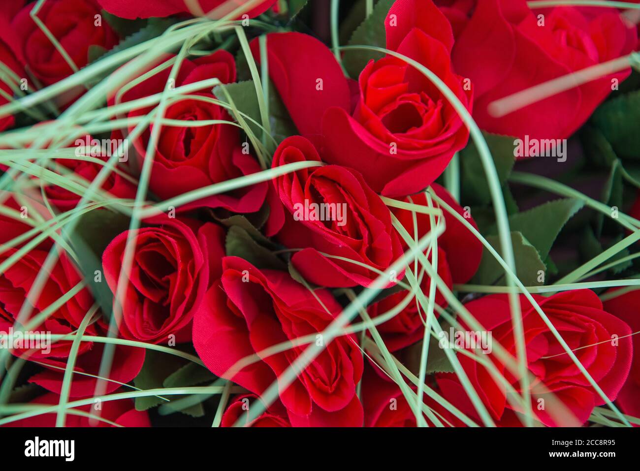 Plastikblumen auf der Business Fair. Khulna, Bangladesch. Stockfoto