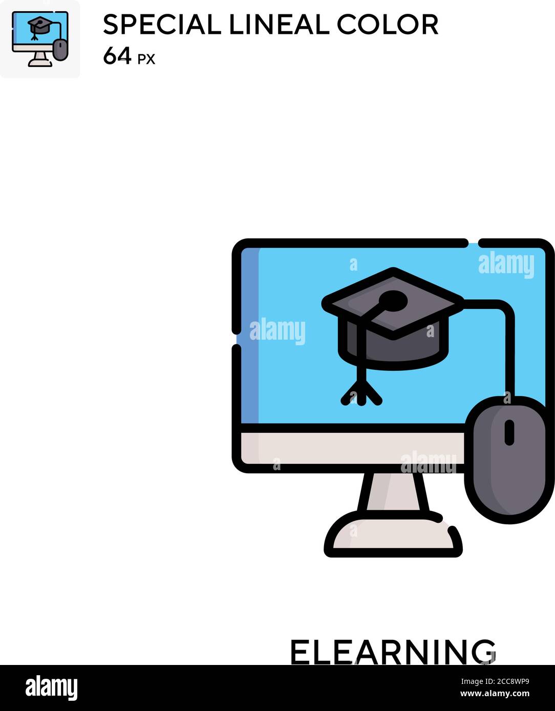 ELearning spezielles lineales Farbvektorsymbol. Illustration Symbol Design Vorlage für Web mobile UI-Element. Stock Vektor