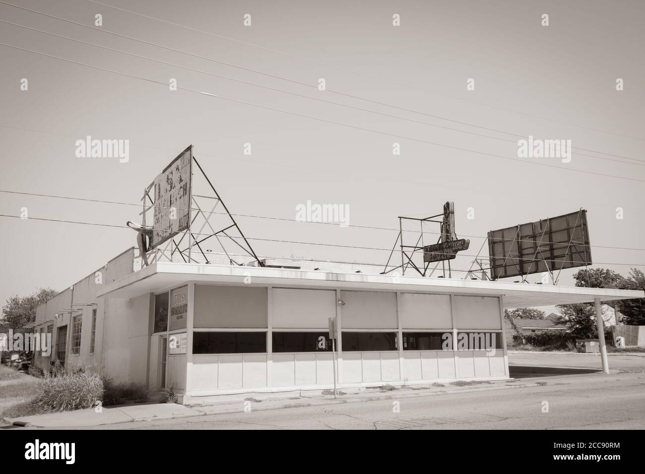 Tulsa USA - 8. September 2015; alte Gebäude und Straßenszenen Tulsa, Oklahoma auf der Route 66 USA. Stockfoto