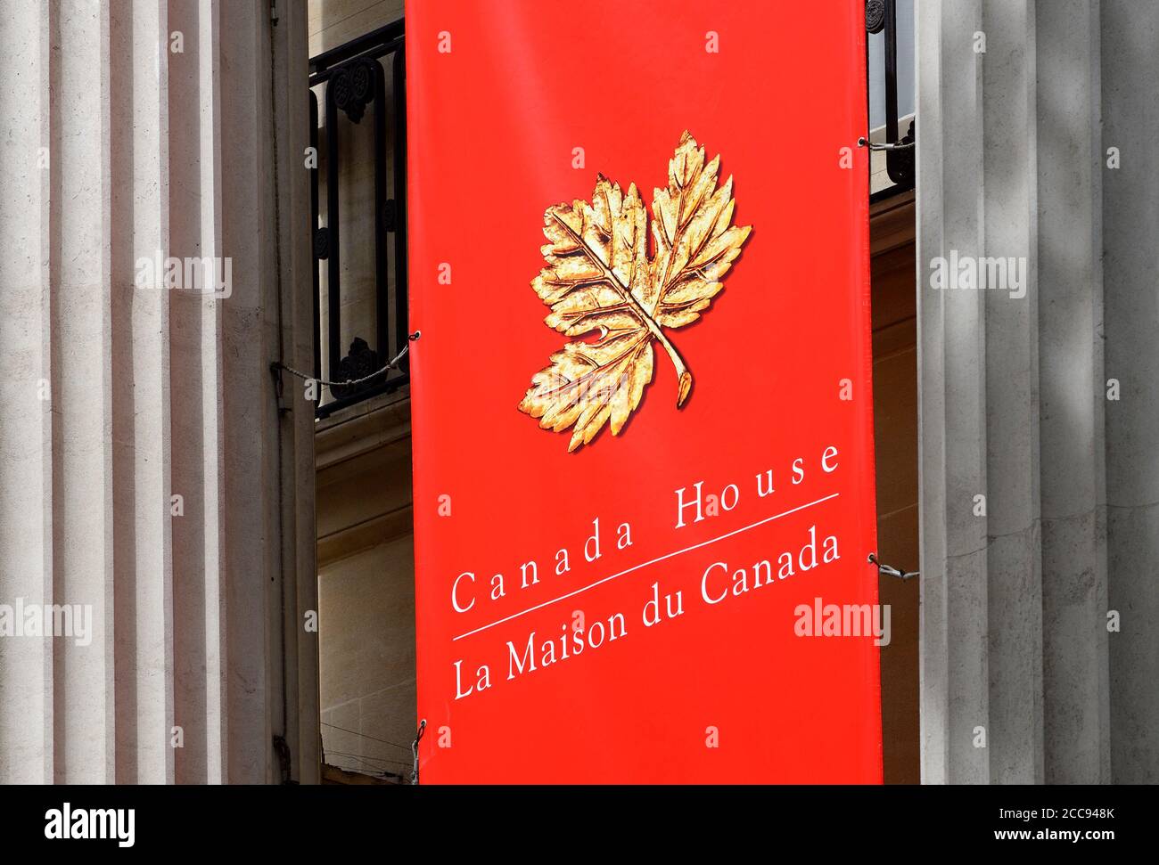 London, England, Großbritannien. Canada House, Trafalgar Square. Seit 1925 Sitz der Hohen Kommission von Kanada im Vereinigten Königreich. Stockfoto
