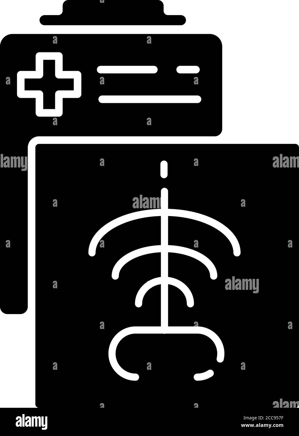 Schwarzes Glyphensymbol in der Röntgenabteilung Stock Vektor