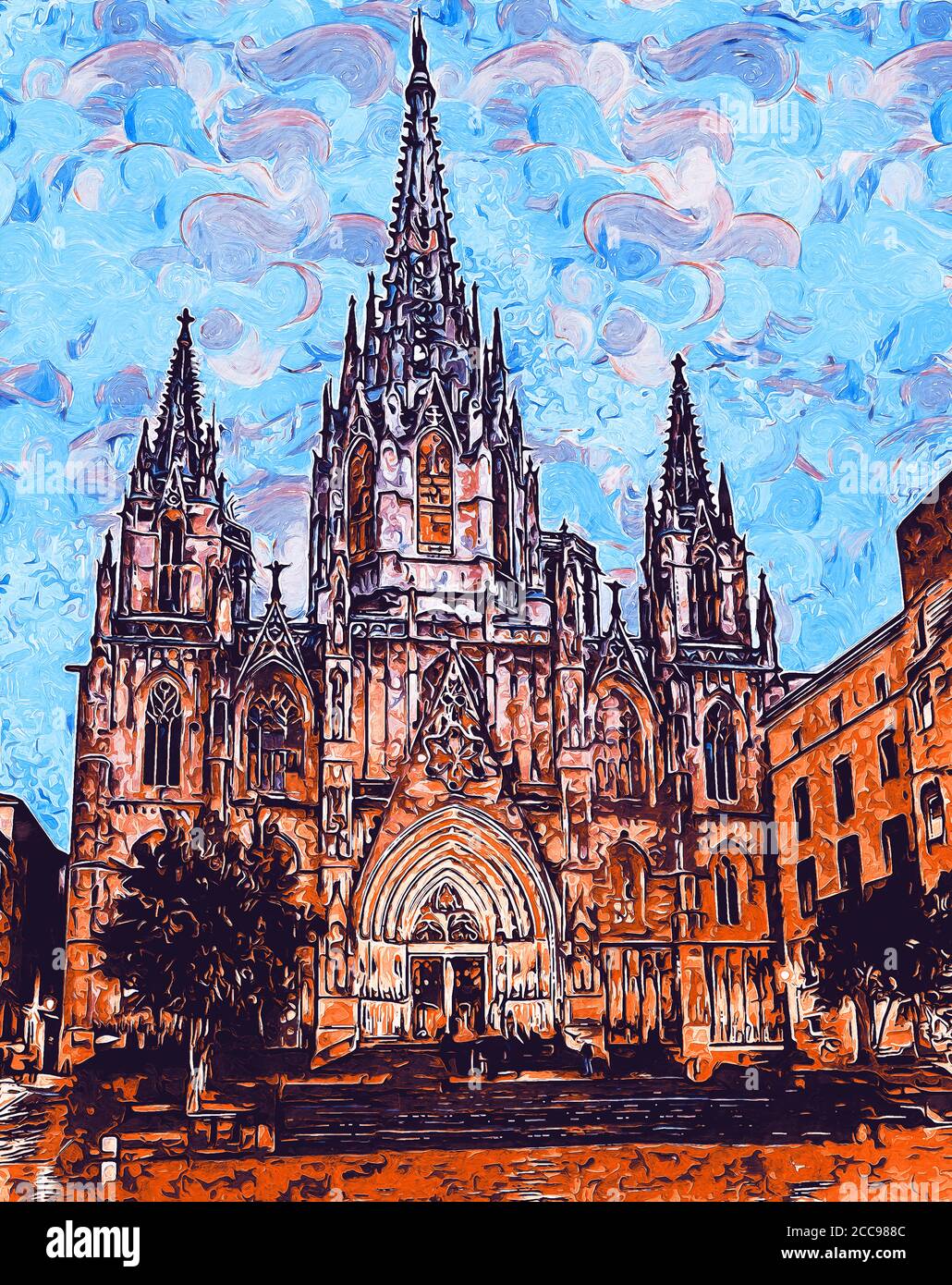 Barcelona, Kathedrale des Heiligen Kreuzes und St. Eulalia Stockfoto