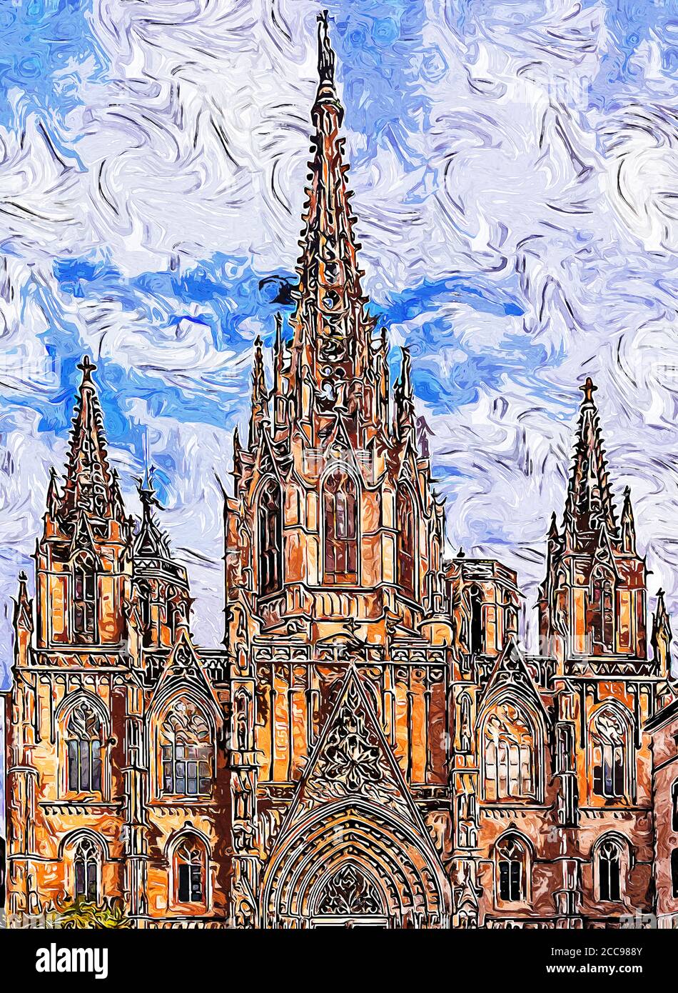 Barcelona, Kathedrale des Heiligen Kreuzes und St. Eulalia Stockfoto