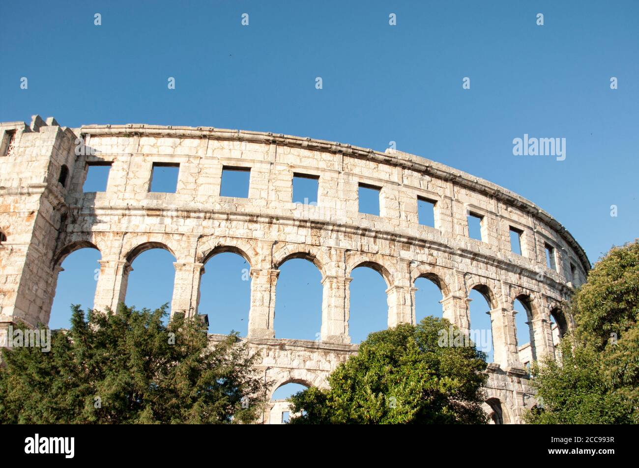 Blick auf Pula Arena, das römische Amphitheater in Pula, Kroatien Stockfoto