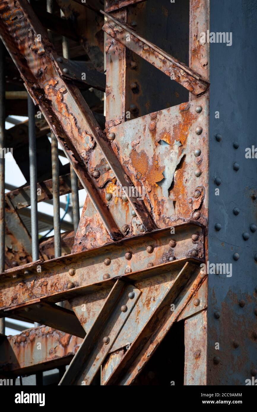 Roststahlwerk auf Schwimmkran, Wellington, Nordinsel, Neuseeland Stockfoto