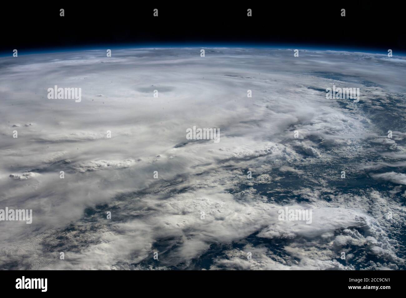 TEXAS, USA - 25. Juli 2020 - Hurrikan Hanna trifft die Südküste von Texas von der Internationalen Raumstation am 25. Juli 2020 - P Stockfoto