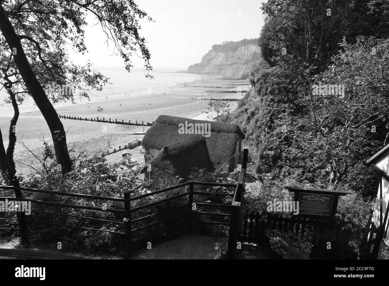 Blick von Shanklin Chine Klippen. Stockfoto