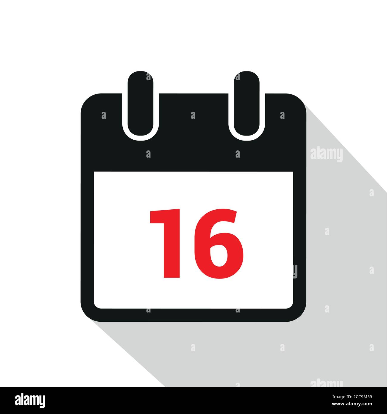 Einfaches Kalendersymbol 16 auf weißer Hintergrundvektor-Abbildung EPS10 Stock Vektor