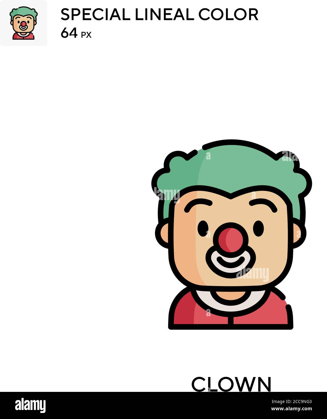Clown Special Lineal Farbe Vektor-Symbol. Illustration Symbol Design Vorlage für Web mobile UI-Element. Stock Vektor