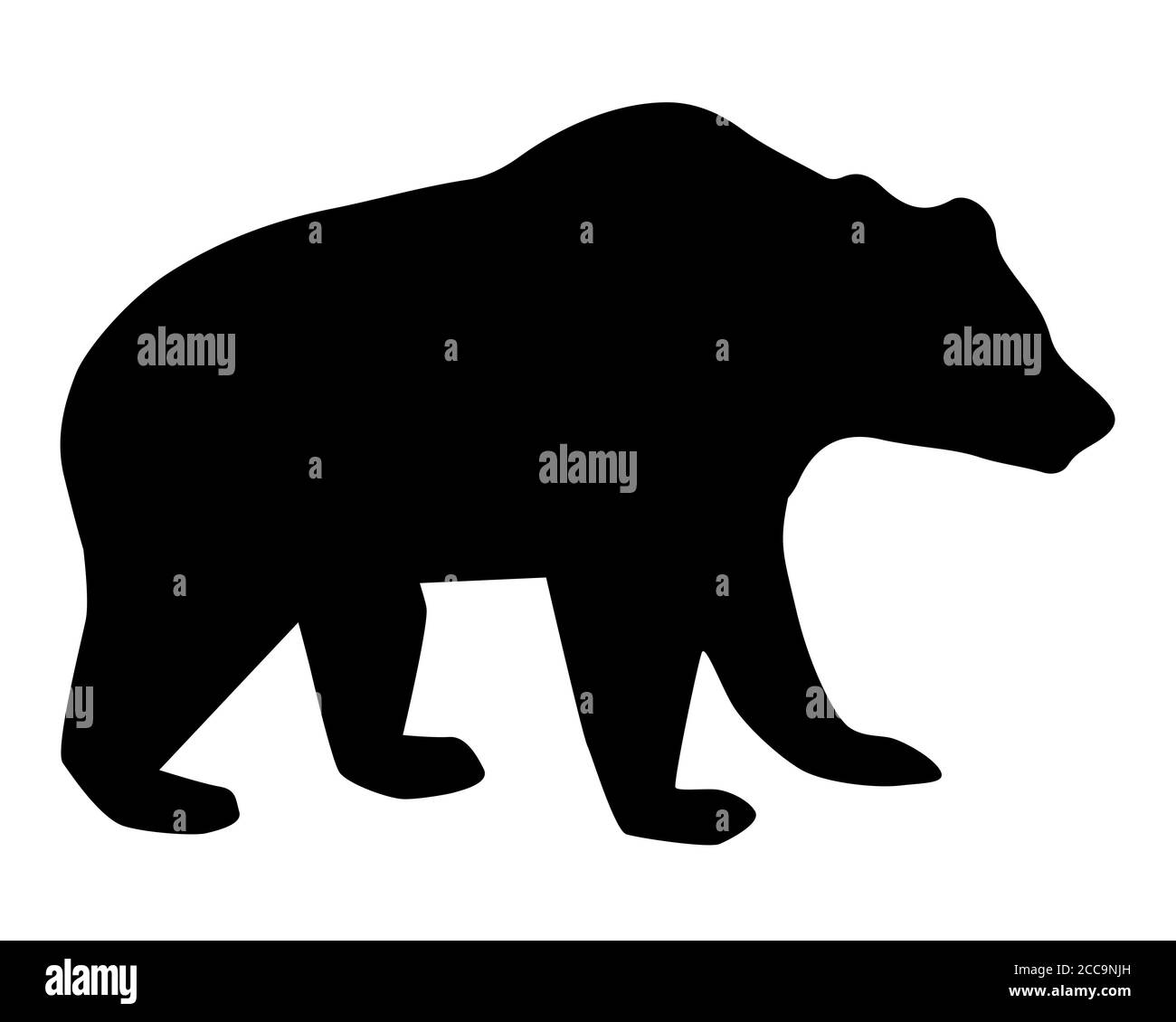 Illustration einer Bärensilhouette isoliert auf weißem Hintergrund Stockfoto