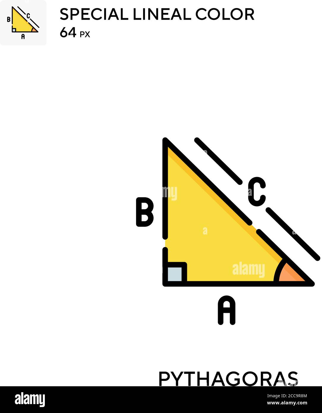 Pythagoras spezielles lineales Farbvektorsymbol. Illustration Symbol Design Vorlage für Web mobile UI-Element. Stock Vektor