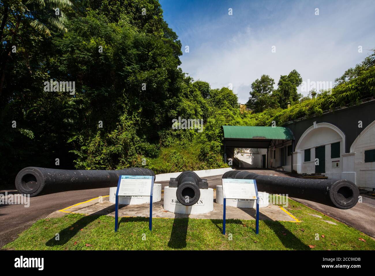 Fort Siloso ist eine stillgelegte Küstenartillerie-Batterie in Sentosa, Singapur Stockfoto