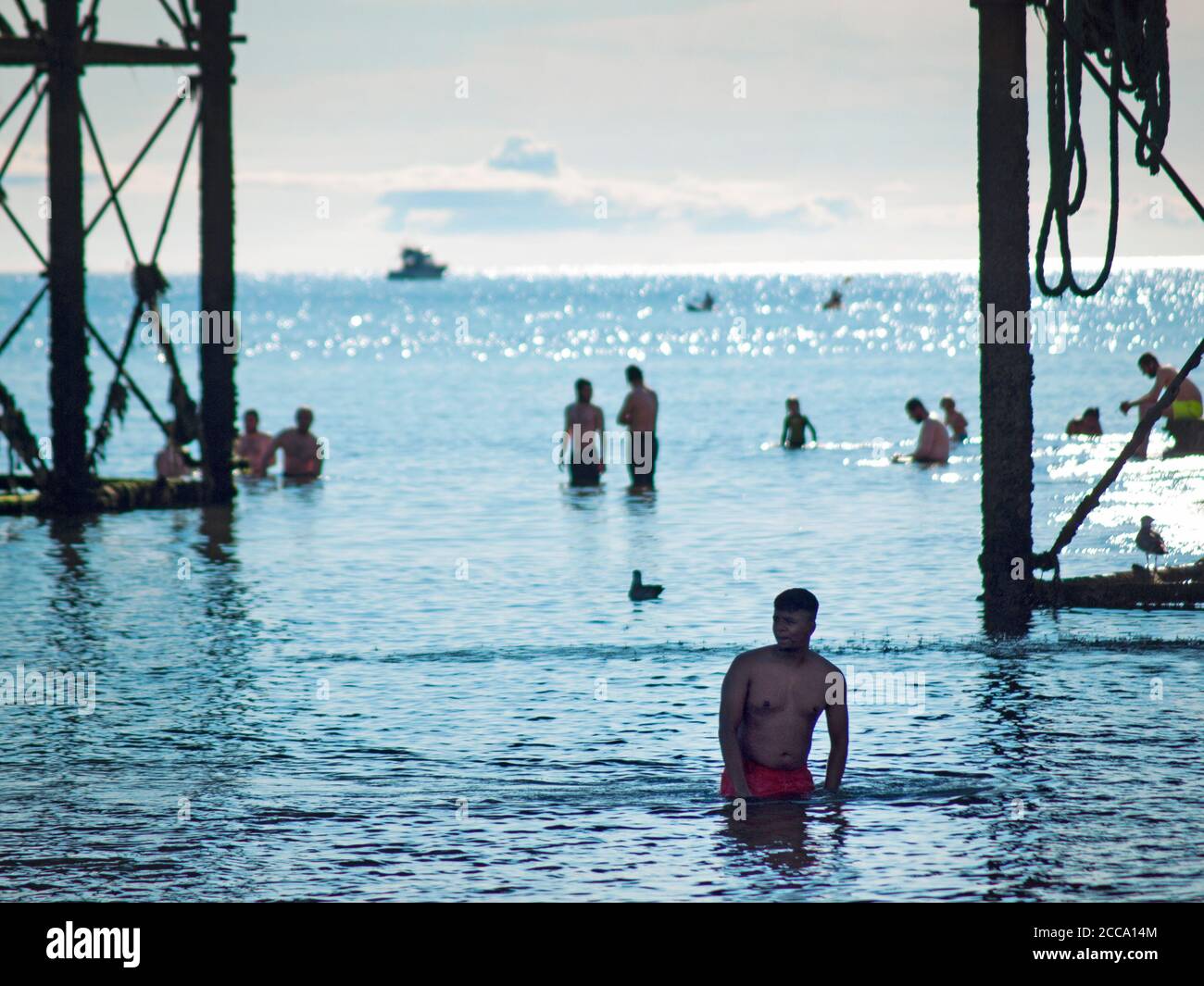 Ein Sommertag am Meer in Brighton Stockfoto