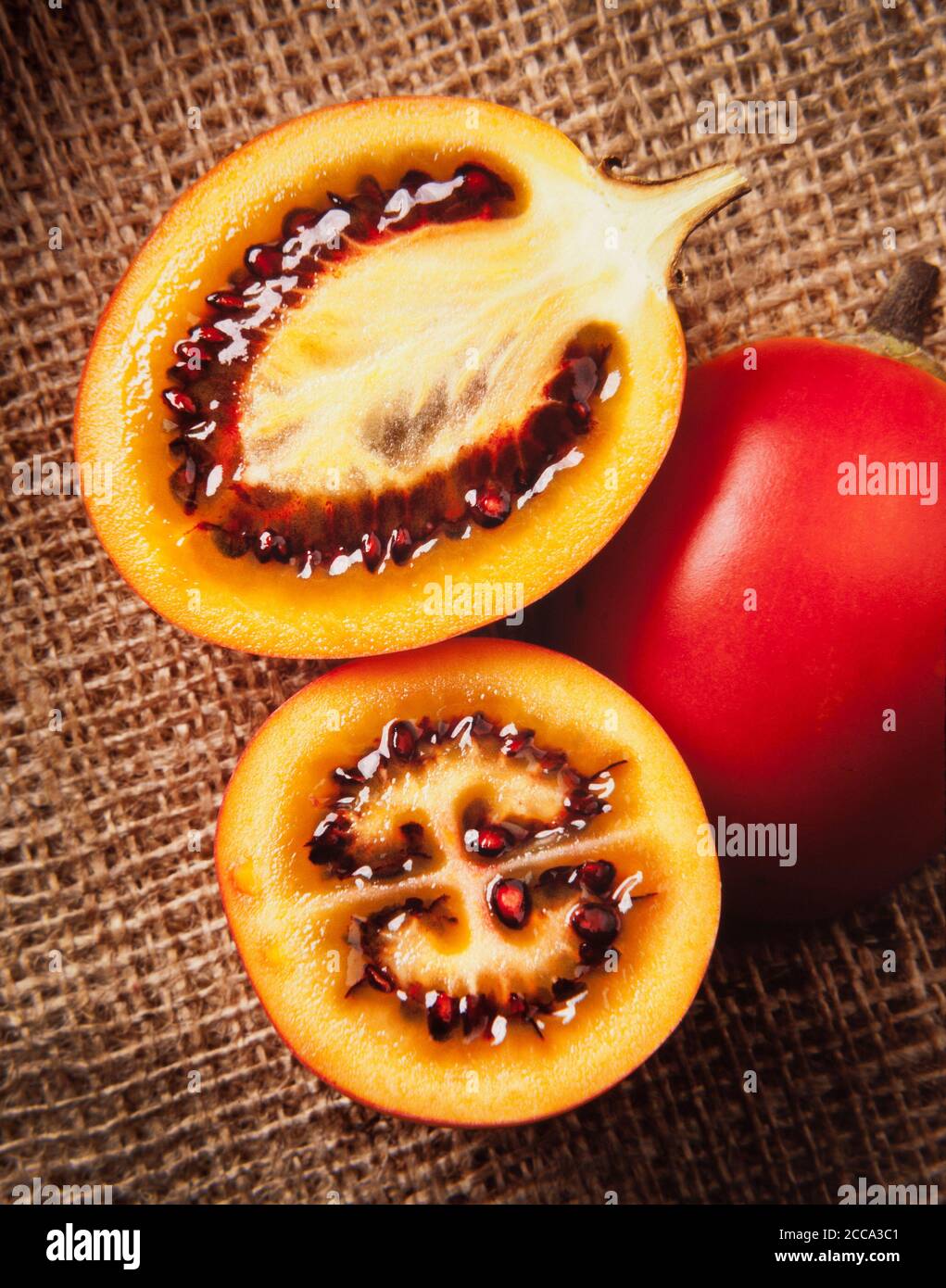 Tamarillo (Baumtomate) Cyphomandra betacea, stammt aus Peru Stockfoto