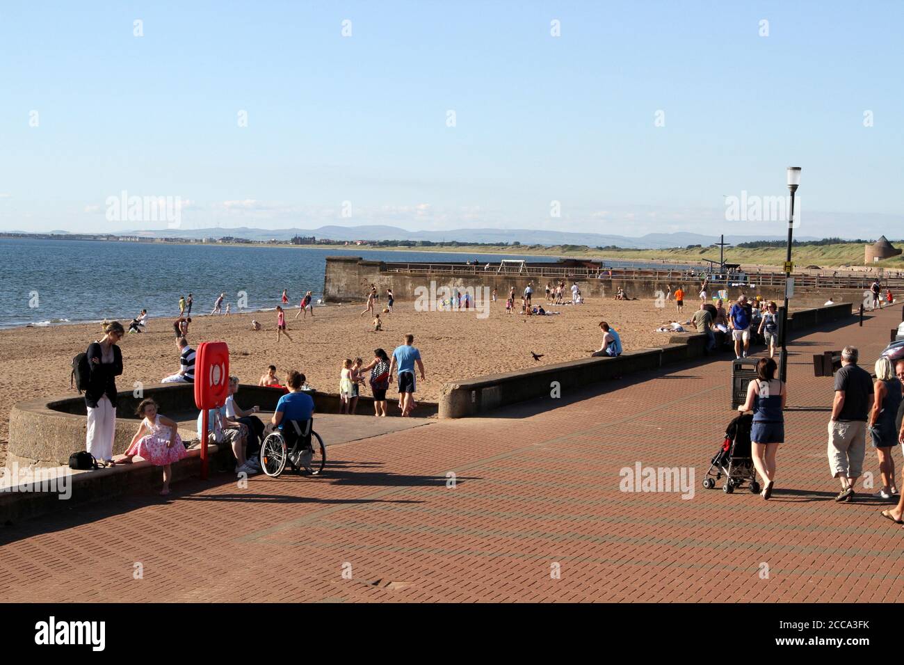 Prestwick Beach & Promenade Ayrshire, Schottland Großbritannien. Stockfoto