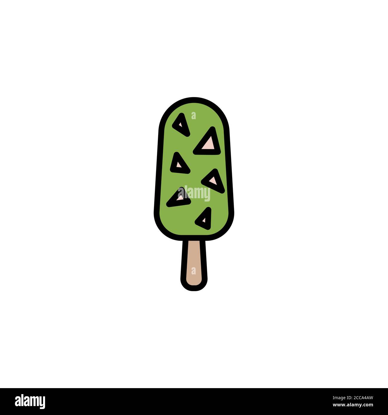 Eis Lolly, Eis Farbe Symbol dünne Linie, linear, Umriss. Einfaches Schild, Logo Stock Vektor