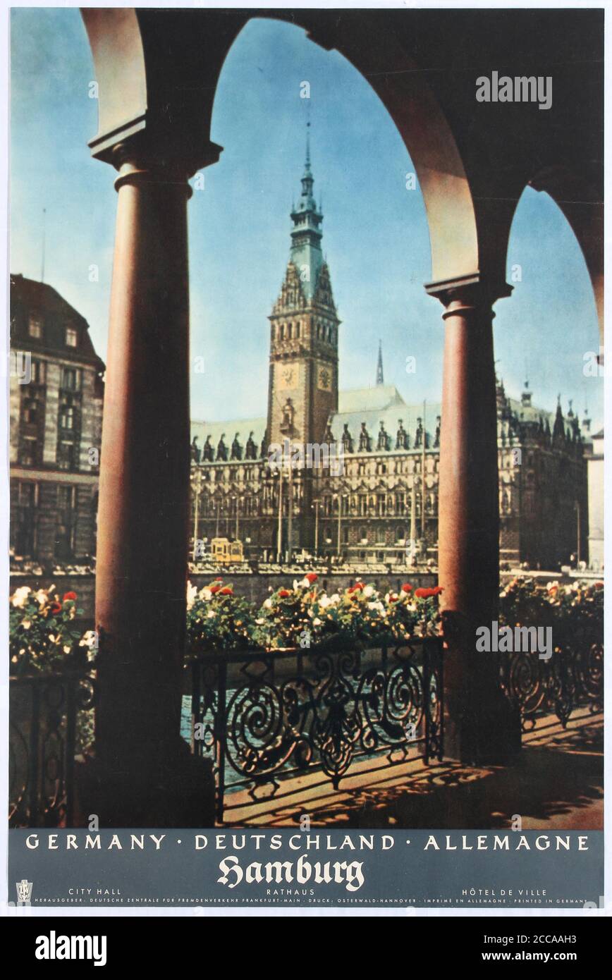 Hamburger Rathaus. Museum: PRIVATE SAMMLUNG. Autor: ANONYM. Stockfoto