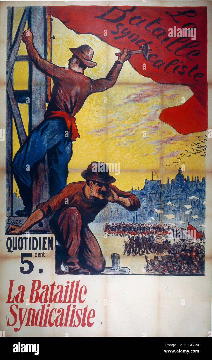 Das Journal 'La Bataille syndicaliste' 27. April 1911. Museum: PRIVATE SAMMLUNG. Autor: MAXIMILIEN LUCE. Stockfoto