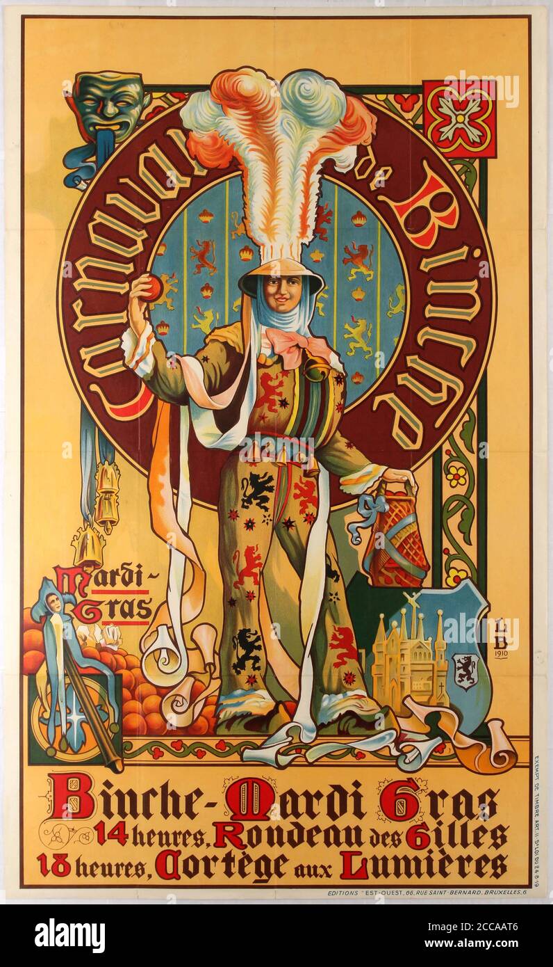 Karneval von Binche. Museum: PRIVATE SAMMLUNG. Autor: Louis Buisseret. Stockfoto