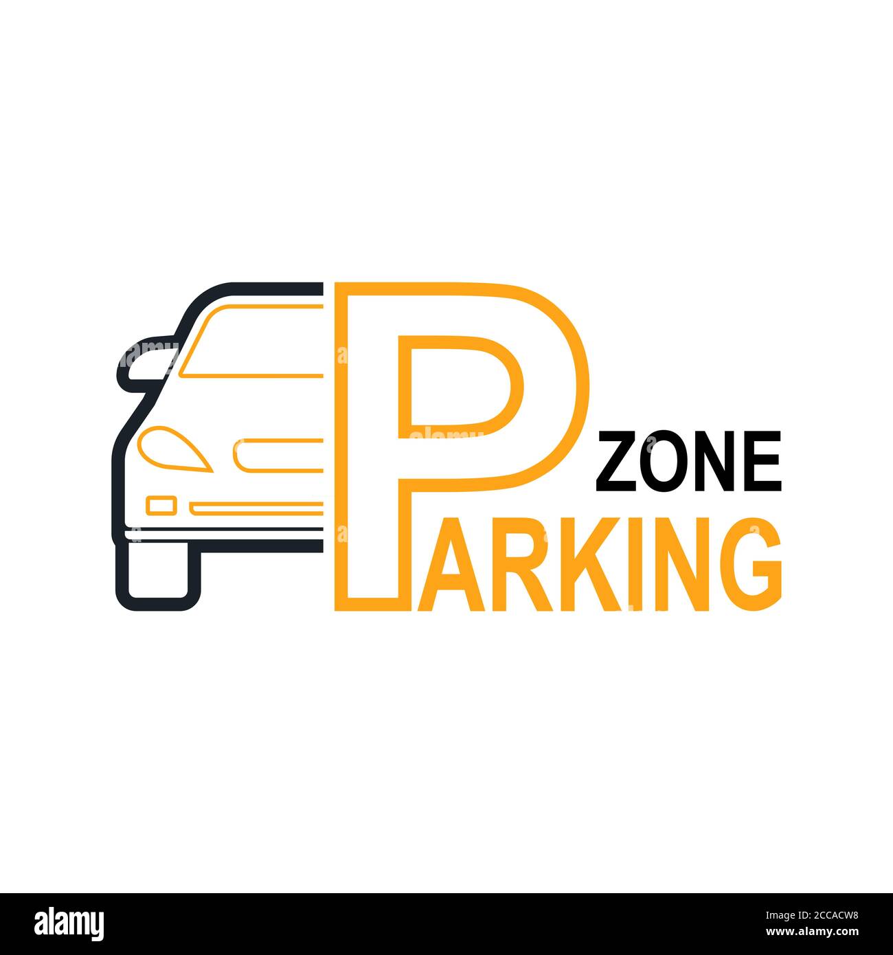 Zusammenfassung Hintergrund mit Autos und Verkehrszeichen. Parkplatz Zone. Vektor Element der grafischen Gestaltung. Flat Style. Stock Vektor