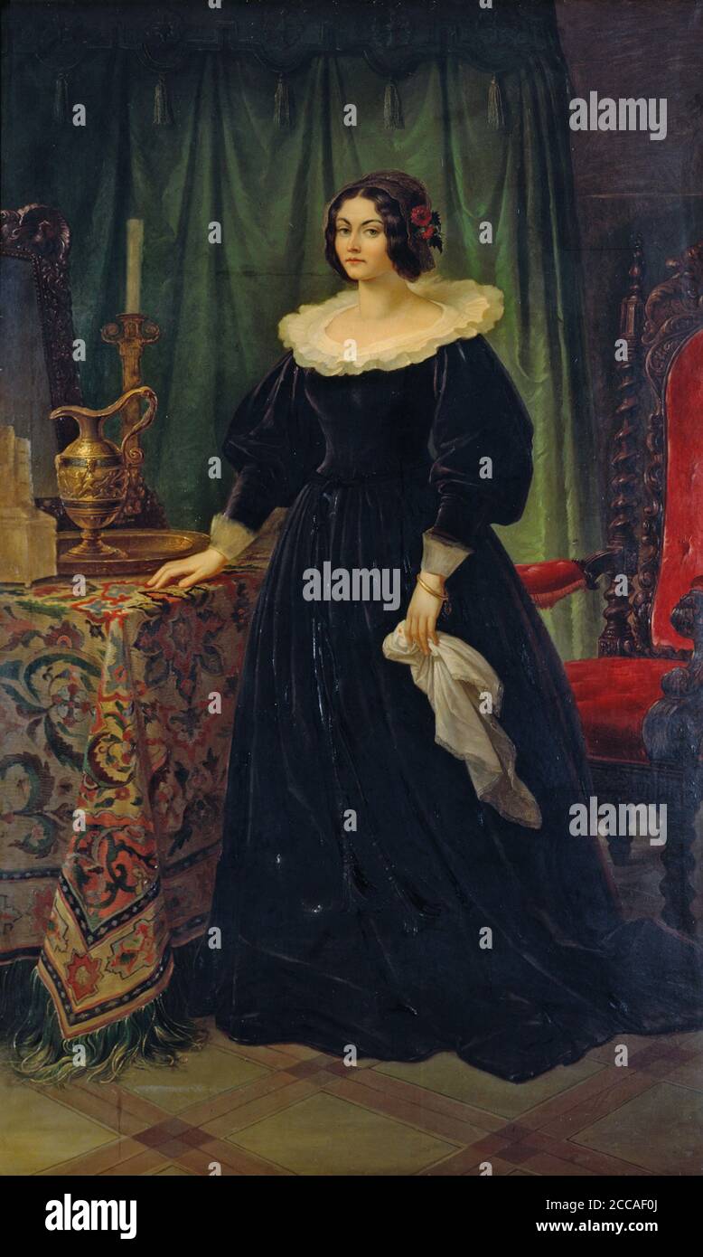 Porträt der Tänzerin Lola Montez (1821-1861). Museum: PRIVATE SAMMLUNG. AUTOR: WILHELM VON KAULBACH. Stockfoto